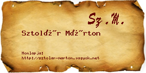 Sztolár Márton névjegykártya