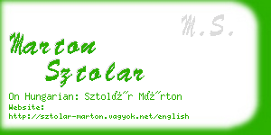 marton sztolar business card